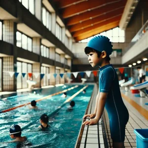 水泳の習い事をする小学生