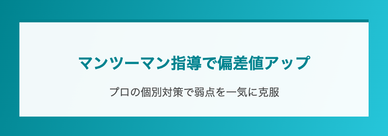 マンツーマン指導で偏差値アップ