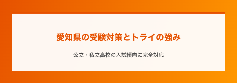 愛知県の受験対策とトライの強み