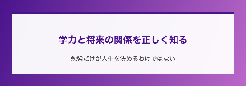 学力と将来の関係を正しく知る