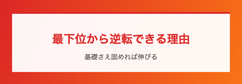最下位から逆転できる理由