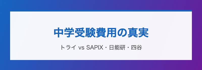 中学受験費用の真実