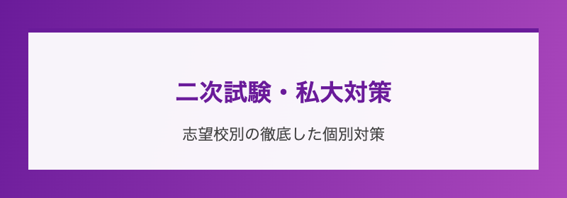 二次試験・私大対策