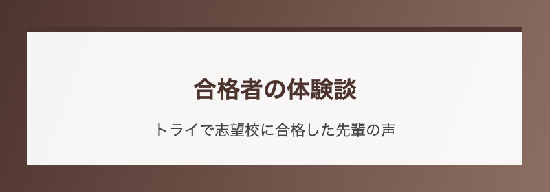 合格者の体験談