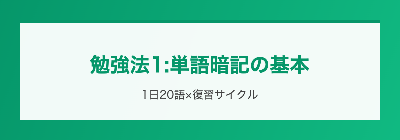 単語暗記の基本サイクル