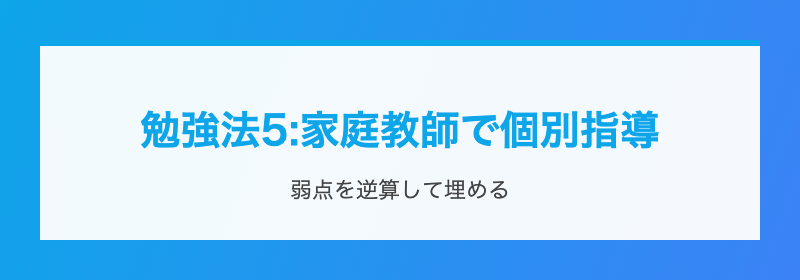 家庭教師で弱点を個別に埋める