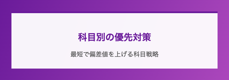 科目別の優先対策