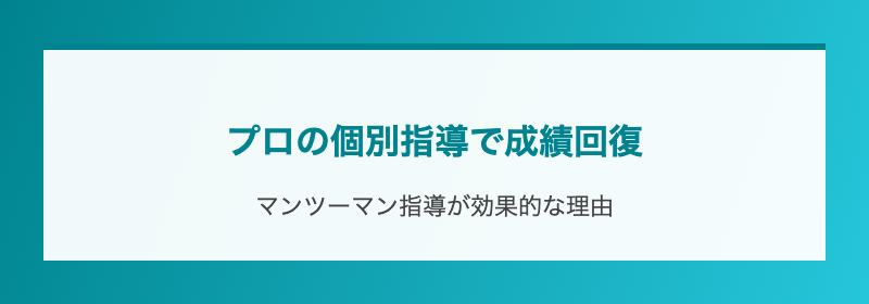 プロの個別指導で成績回復