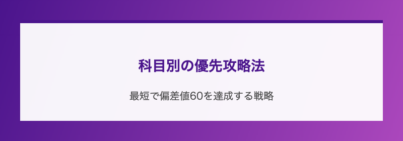 科目別の優先攻略法