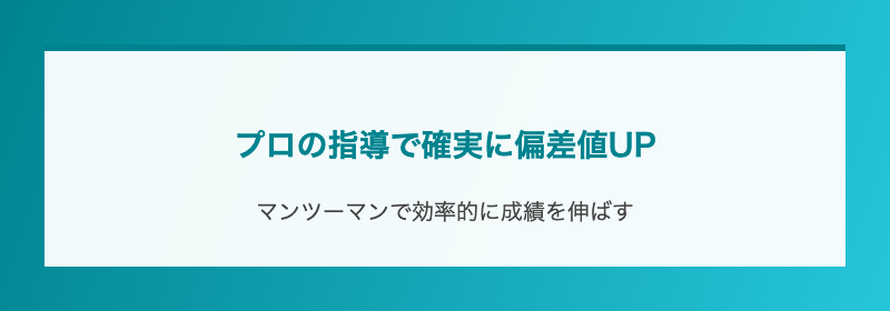 プロの指導で確実に偏差値UP