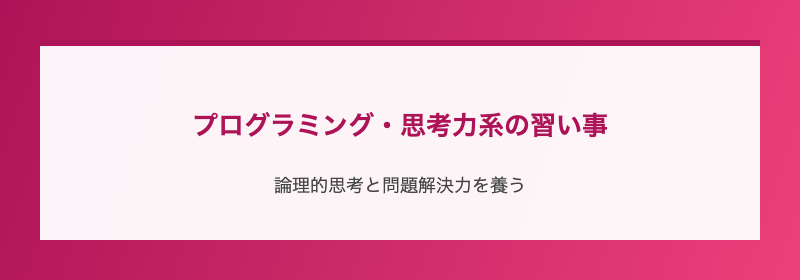 プログラミング・思考力系の習い事