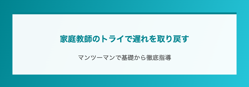 家庭教師のトライで遅れを取り戻す