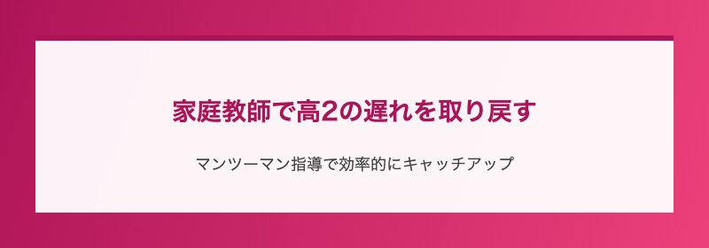 家庭教師で高2の遅れを取り戻す