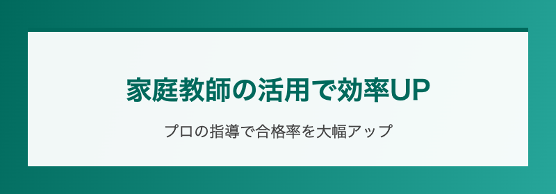 家庭教師の活用で効率UP