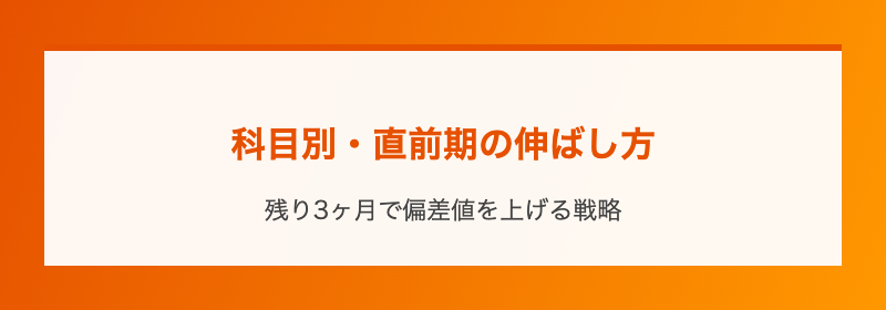 科目別・直前期の伸ばし方