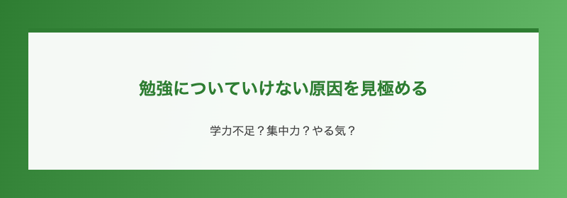 勉強についていけない原因を見極める