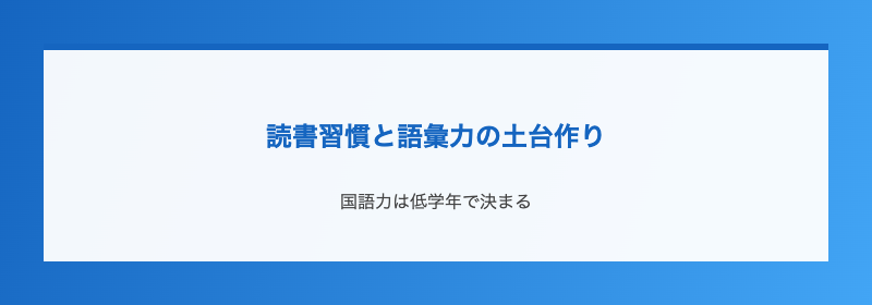 読書習慣と語彙力の土台作り