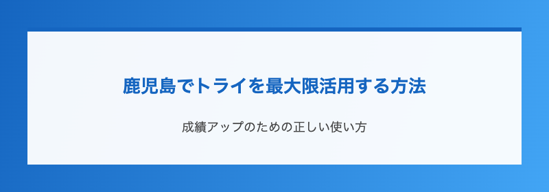 鹿児島でトライを最大限活用する方法