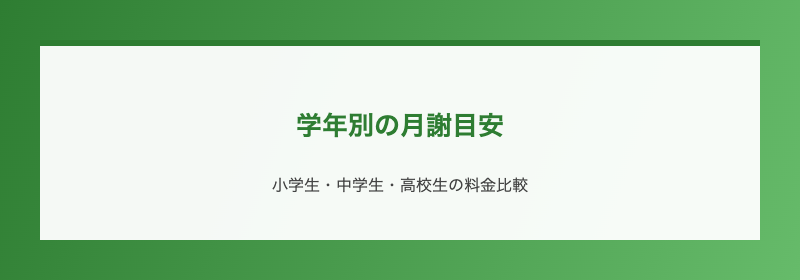 学年別の月謝目安