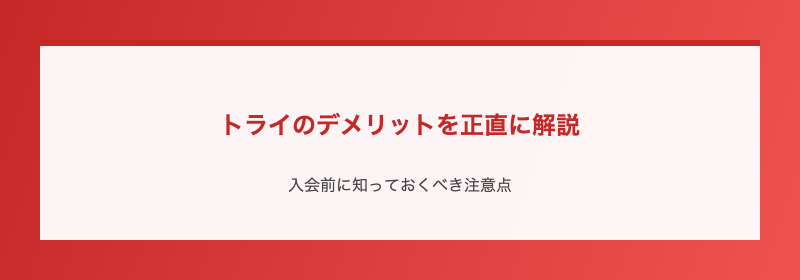トライのデメリットを正直に解説