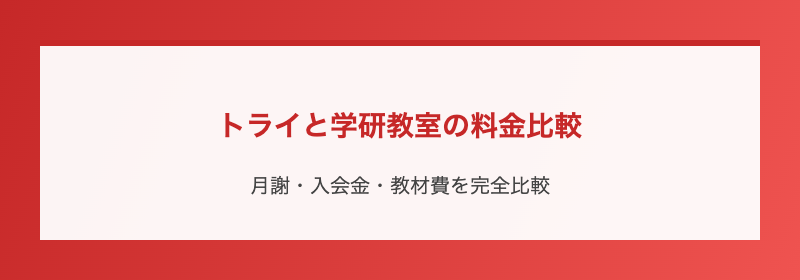 トライと学研教室の料金比較