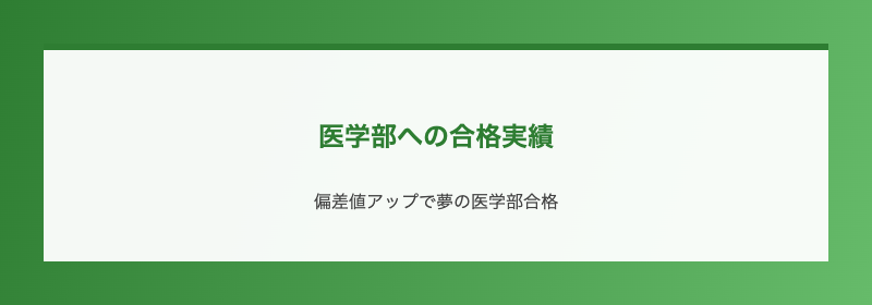 医学部への合格実績