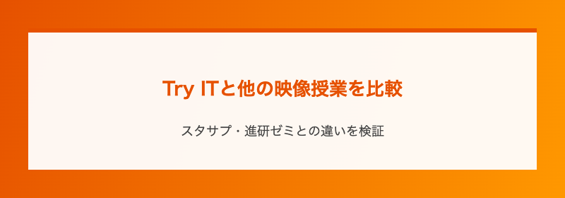 Try ITと他の映像授業を比較