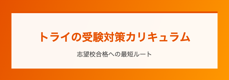 トライの受験対策カリキュラム