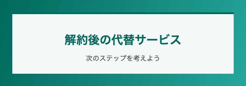 解約後の代替サービス