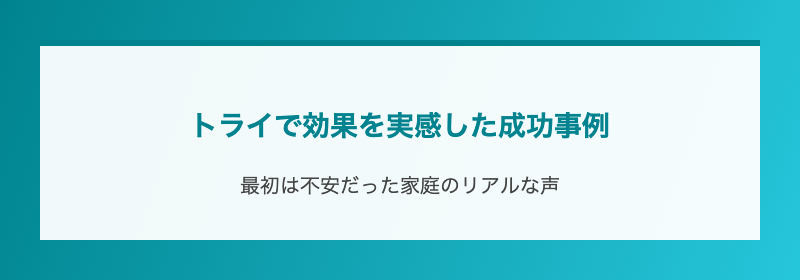 トライで効果を実感した成功事例