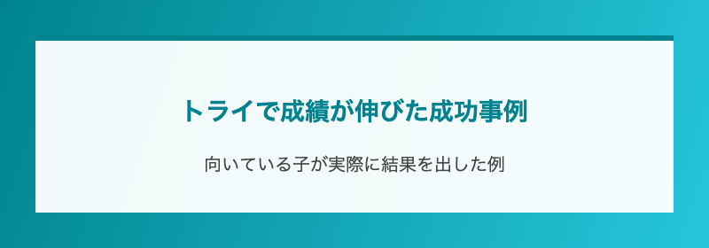 トライで成績が伸びた成功事例