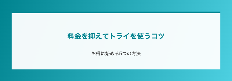 料金を抑えてトライを使うコツ
