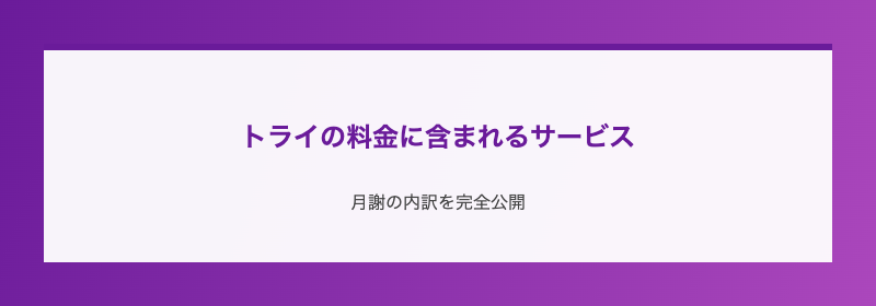 トライの料金に含まれるサービス