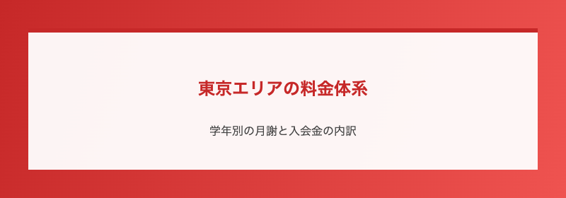 東京エリアの料金体系