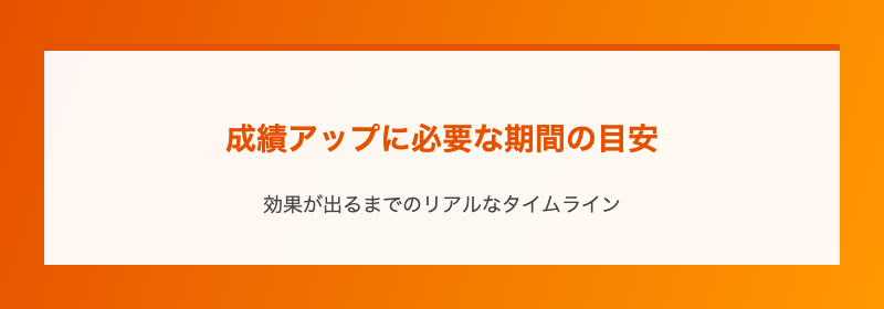 成績アップに必要な期間の目安