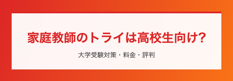 トライは高校生向け?