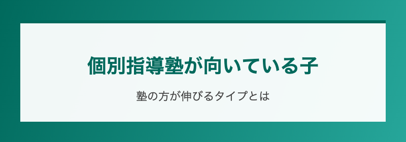 個別指導塾が向いている子