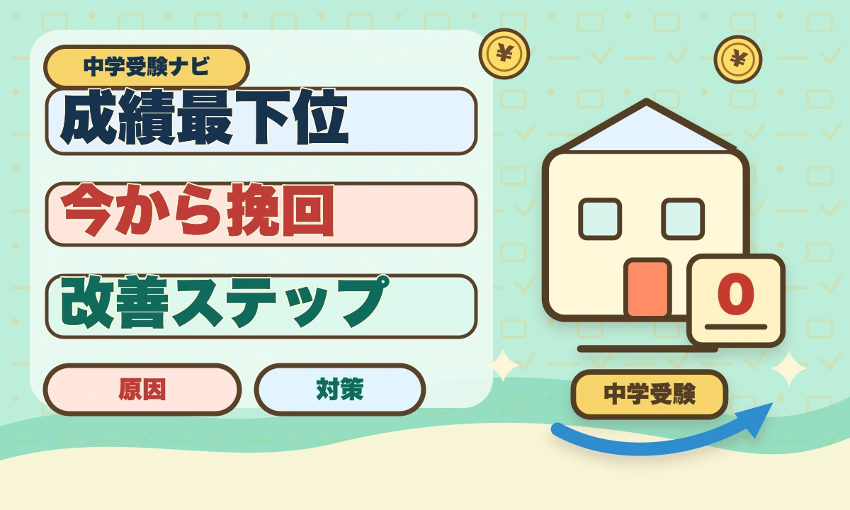 【2026年最新】私立中学で成績が最下位でも大丈夫！親子の改善法のアイキャッチ画像