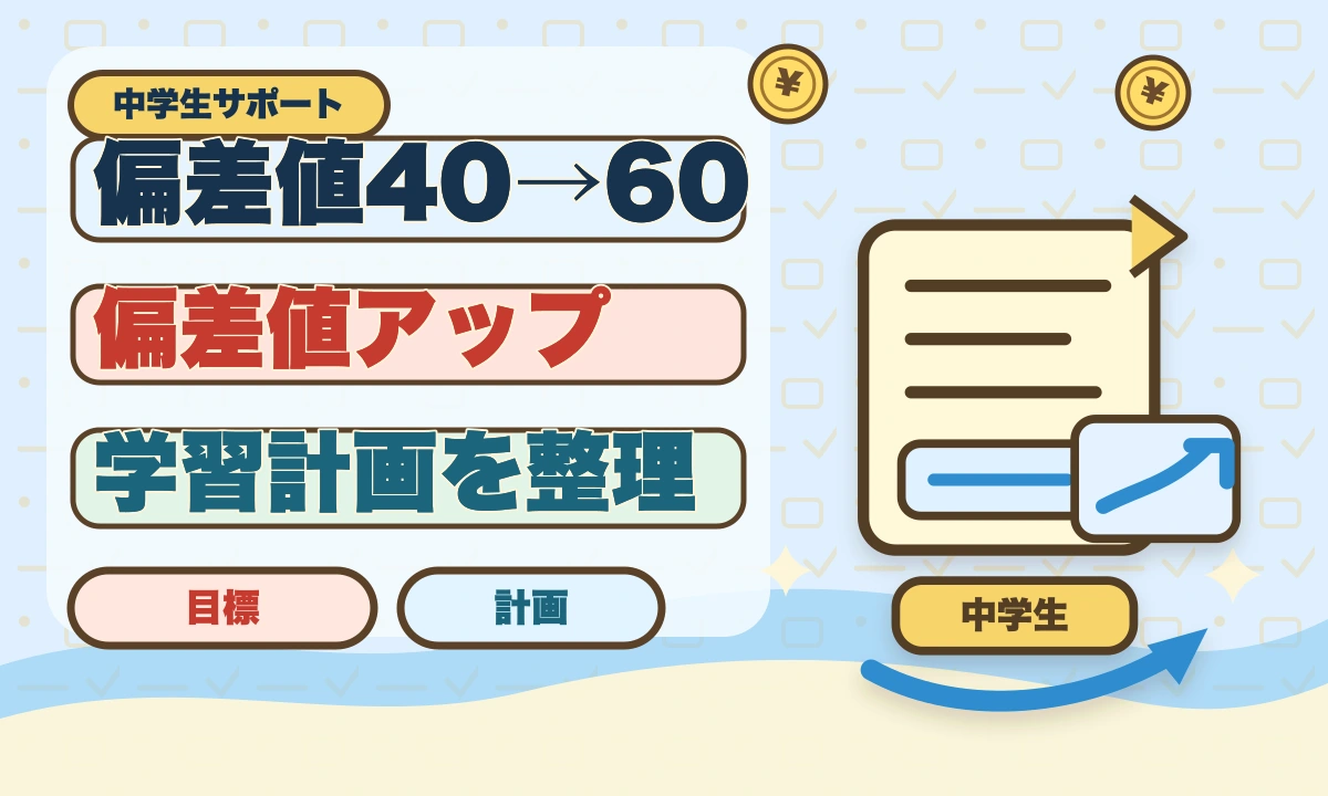 【2026年最新】中学生の偏差値40→60へ！実践すべき学習習慣3選のアイキャッチ画像