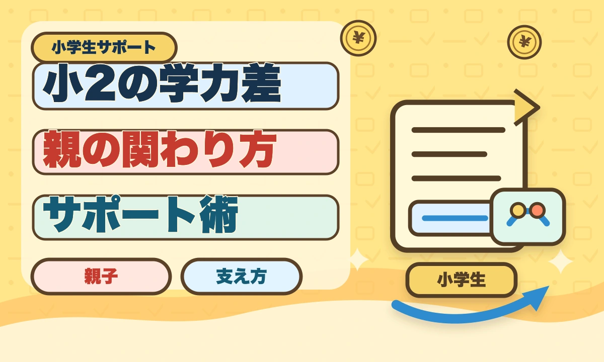 【2026年最新】小2で勉強についていけない！親が今すぐできる対策のアイキャッチ画像