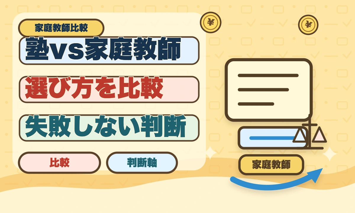 【2026年最新】塾と家庭教師どっちがいい？タイプ別診断で最適な学習法のアイキャッチ画像