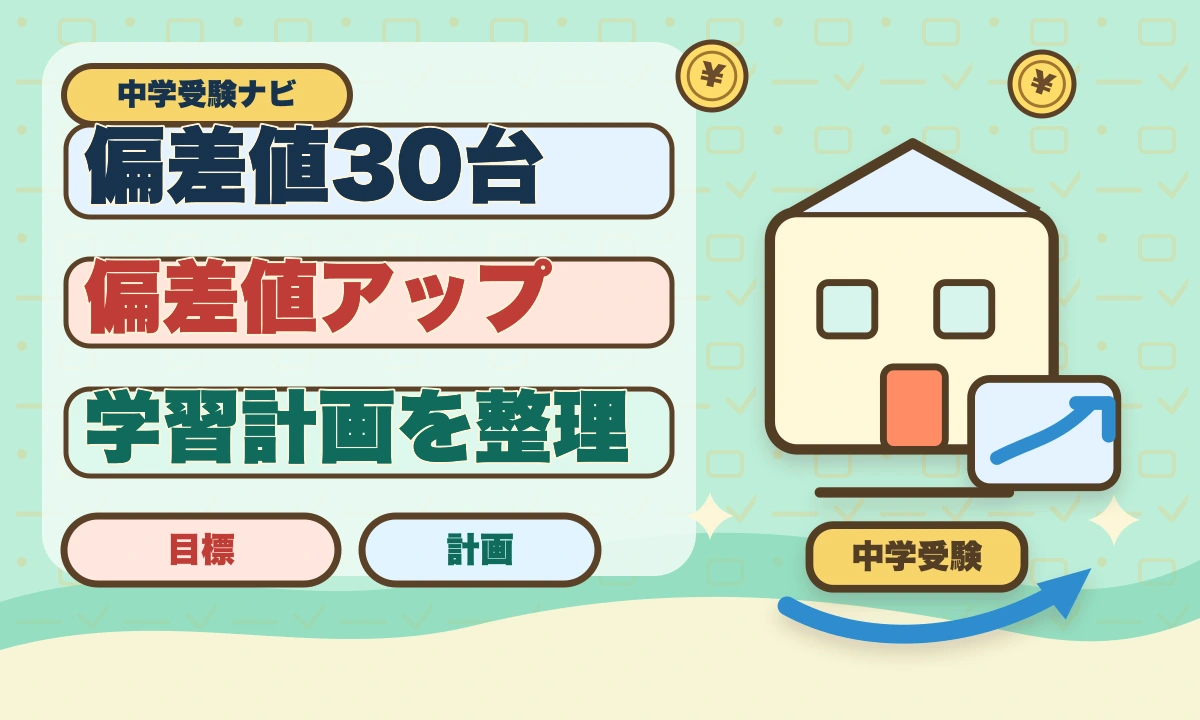 【2026年最新】中学受験で偏差値30台…5・6年生向け攻略法のアイキャッチ画像