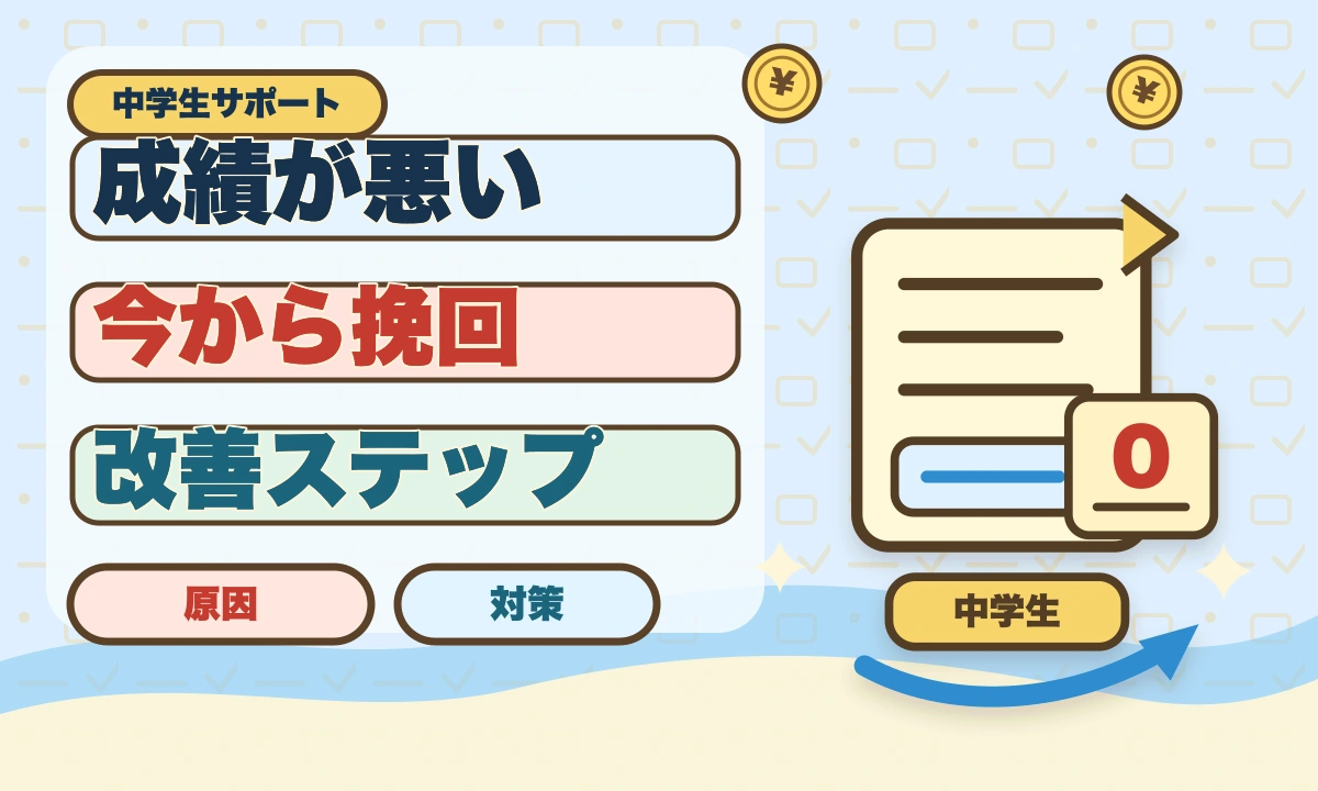 【2026年最新】成績が悪い中学生でも大丈夫！将来の選択肢と改善法のアイキャッチ画像