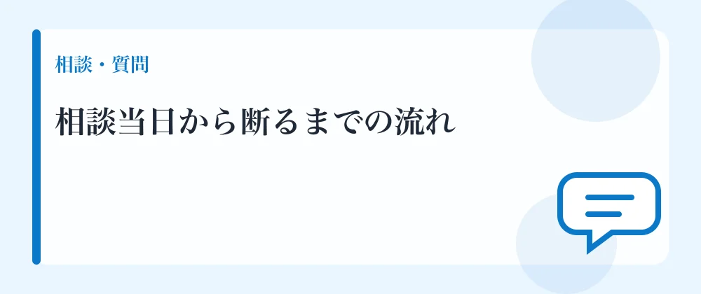 相談当日から断るまでの流れ