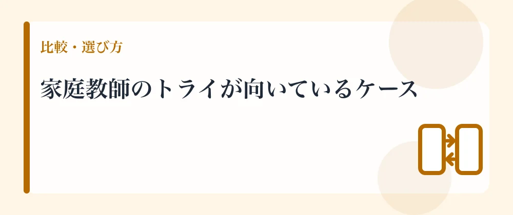 家庭教師のトライが向いているケース