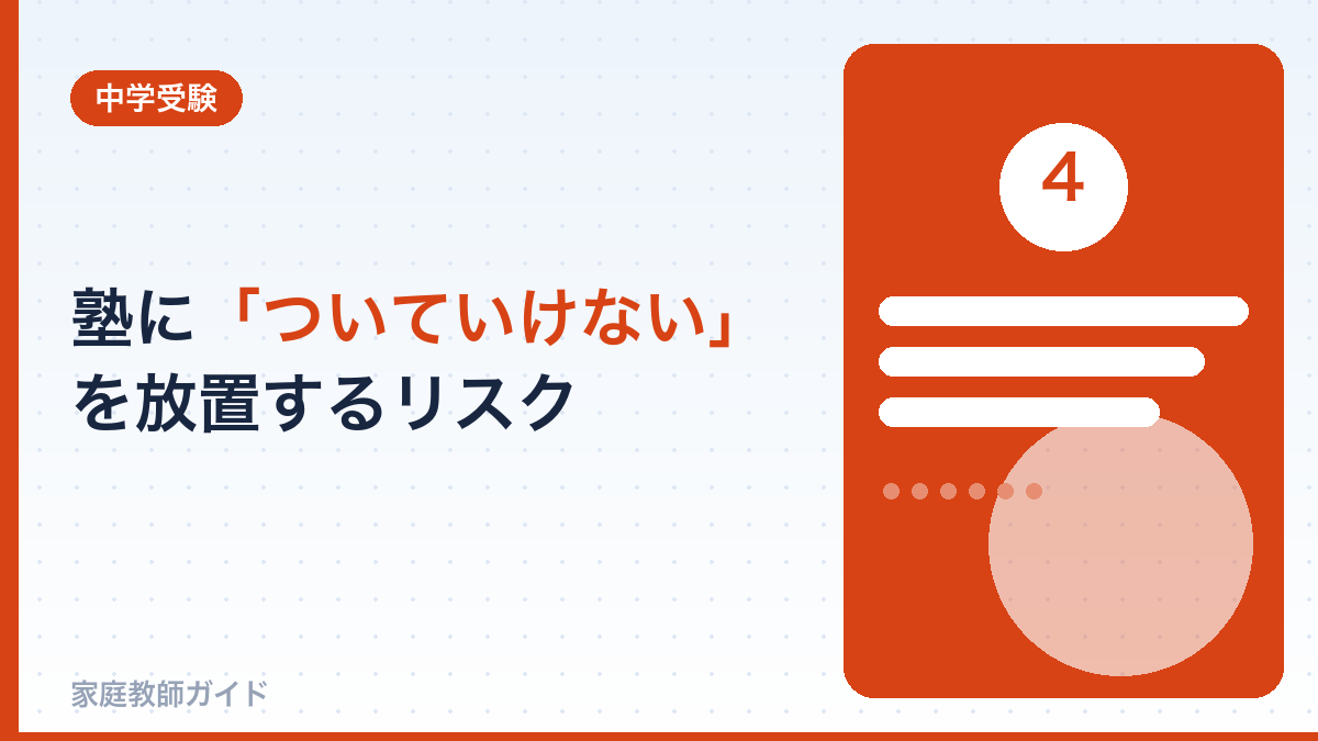 塾に「ついていけない」を放置するリスク