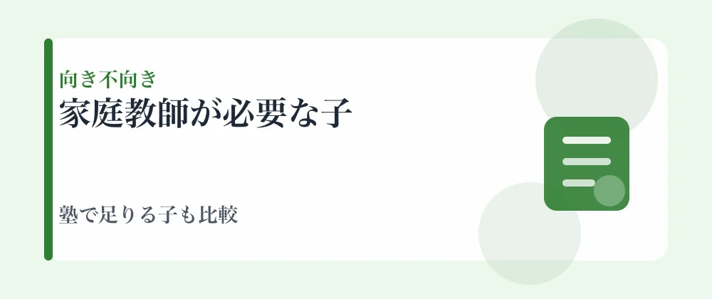 高校受験で家庭教師が必要な子と塾で足りる子