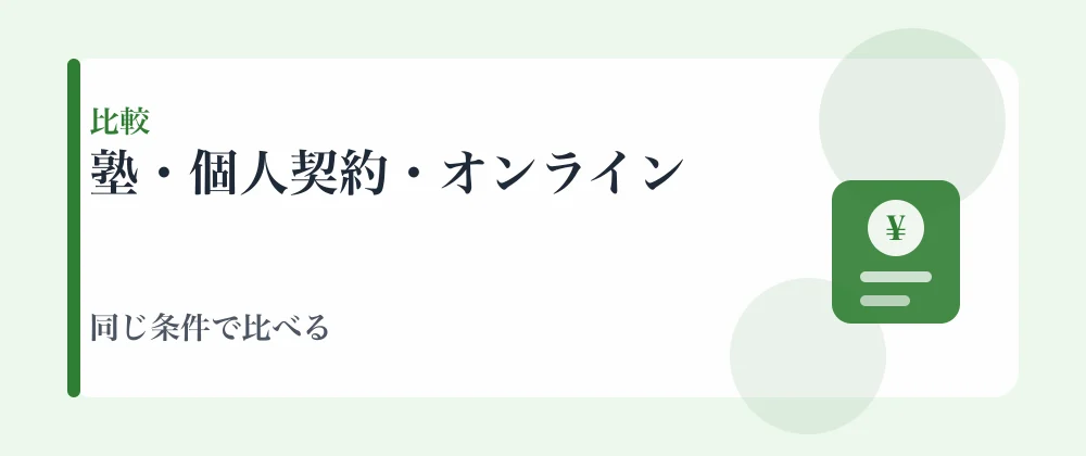 塾個人契約オンラインと家庭教師費用を比較