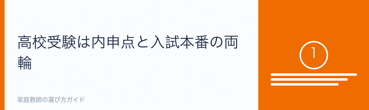 高校受験は内申点と入試本番の両輪