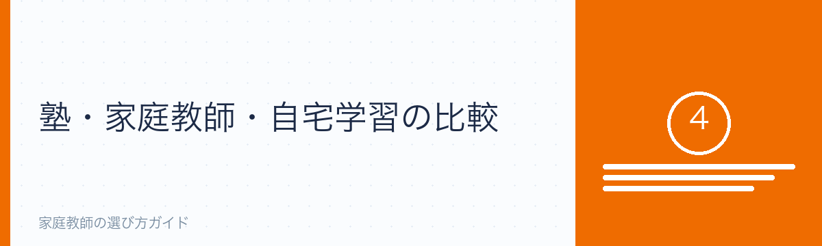 塾・家庭教師・自宅学習の比較